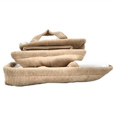 絨布收納框小中大三件套, 淺咖, 1組