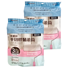 minono 米諾諾 平切膠黏滾筒補充包3件組 寬16cm x 60周 膠卷內徑38mm, 2組