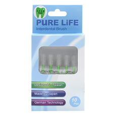 PuRE LiFE 寶淨 纖柔護齒可替換牙間刷毛 基本款M PLT-05 1.2~1.3mm 綠色, 10支, 1盒