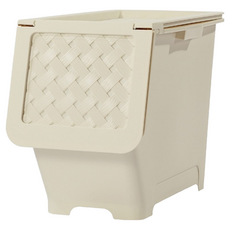 KEYWAY 佐藤直取式整理箱 30L, 米白色, 1個