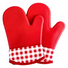 unopan 屋諾 矽膠烤箱手套 棉+滌綸+矽膠 270x185mm, 紅色, 1雙