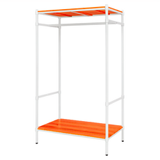 dayneeds 日需百備 松木烤漆2層單桿衣櫥, 白色 + 柚木色