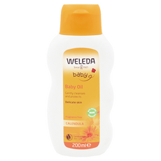 WELEDA 薇蕾德 金盞花無香精嬰兒油 200ml 自然草本植萃配方 舒緩滋潤寶寶皮膚, 1瓶