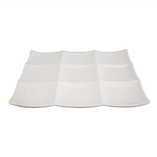 白雪釉9格皿 - 日本製 長24.2 寬24.2 高1.5 (cm), 單色, 1個