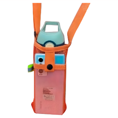 FANCY LIFE 斜背水壺背袋, 橙色, 輕巧透氣網布材質, 可調節肩帶, 多功能收納, 1個