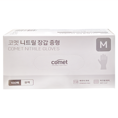 comet 合成橡膠手套 100入, 中(M), 黑色, 1盒