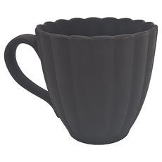 TAMAKI 花型馬克杯 日本美濃燒 霧黑 陶瓷 250ml, 1個