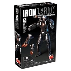 人仔馬 超級英雄機甲 IRON LEGION戰爭機器人 RZ795 585顆粒 10+年齡, 黑色, 1個