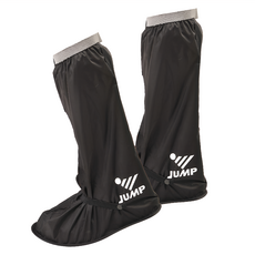 JUMP 將門 全包覆式可收納防水高筒鞋套, 鬆緊扣帶設計, 褲管魔鬼氈黏扣, 厚底深凹槽防滑, 黑色, 2XL, 1雙