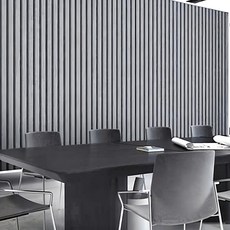 WA. WALL ART 仿真格柵木紋自黏防水壁紙, 灰色