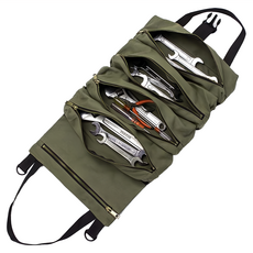 AHOYE 牛津布拉鍊式捲筒露營工具收納包,深綠色,露營工具收納好幫手, 1個