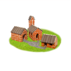 teifoc DIY益智磚塊建築玩具 德國村莊, 德國製造 原裝進口, 激發培養兒童創造力與專注能力, 1組