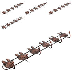 粉彩小兔 小熊六鉤, 古銅色, 5個