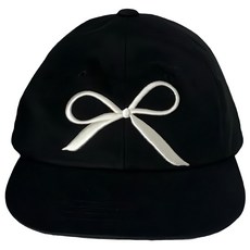 PORA BELLA 運動純色刺繡蝴蝶結防曬健行帽 HAT013, 黑色, 1個