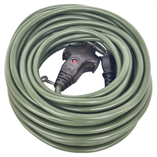 DIBOTE迪伯特 2P三插座附燈過載動力軟線 IH-268A, 1500cm, 軍綠色, 1個