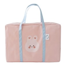 Couselect 小熊幼稚園棉被收納袋, 粉色兔兔, 1個