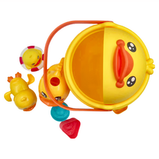 洗澡玩具 Set 8件 + 收納桶組, 小鴨, 1組