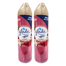 glade 滿庭香 空氣清淨劑, 美型噴蓋, 優雅瓶身, 持久清新, 320ml, 玫瑰馨香, 2瓶