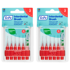 TePe 緹碧 牙間刷 超軟刷毛, 0.5mm, 6支, 2盒