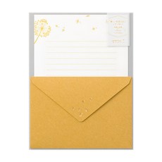 日本MIDORI 燙金信封信紙組 86509 信紙信封 精緻燙金工藝 傳遞溫暖心意, 1組, 蒲公英
