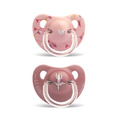 Suavinex 蘇維妮 人體工學矽膠奶嘴組 2入, 第三階段(12個月以上), 粉紅色 + 深紅色, 1組