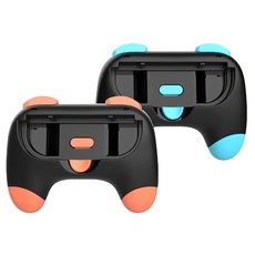 Switch2左右手遊戲卡通握把2件組, 橙藍色, 1組, 單一商品
