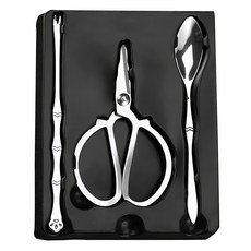 吃蟹剝殼工具3件套 17.5 x 11cm 輕鬆拆解蟹殼 享受美味蟹肉, 1組, 不鏽鋼