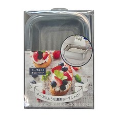 SHIMOMURA 下村 不銹鋼方形優格製作保鮮盒 附濾網, 800ml容量, 16.1 x 11.2 x 6cm, 1個