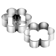 tescoma 夾心餅切模2件組 小花 4cm, 1組, 原鋼色