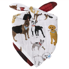 little unicorn 純棉雙面三角圍兜 100%純棉布料, 小狗當家 多色, 1個, 1個