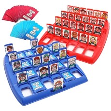 葉子小舖 益智桌遊 猜猜我是誰 塑料/紙板材質 遊戲盤 2人遊戲 聚會親子互動益智玩具, 紅色 + 藍色, 1盒