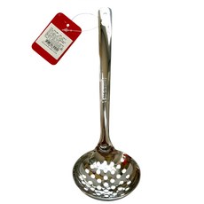 304不鏽鋼 圓形瀝水杓 加長柄撈麵杓 廚房料理好幫手, 23.5 x 7.5cm, 1入