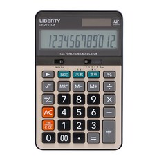 liberty 利百代 計算機ly-2751ca 12位數顯示 辦公室必備 輕巧易攜帶, 1入, 金