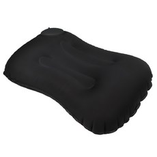 s-sportplus+ 充氣枕 方 牛奶絲 黑色 輕巧易攜帶 舒適睡眠體驗, 1個