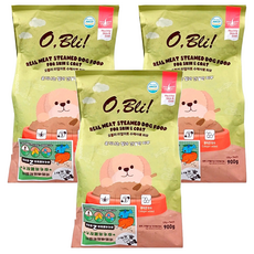 O Bli 噢 比利 頂級機能軟飼料 皮毛亮麗配方 犬用 2個月以上, 高級鮮嫩雞肉, 900g, 3袋