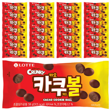 LOTTE 樂天 CRUNKY 可可球巧克力餅乾, 58g, 36包