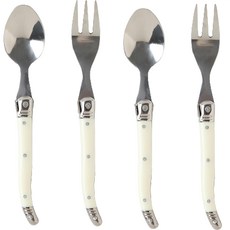 Rlyeh Alvis 白色甜點下午茶具組, 茶匙 2支 + 茶叉 2支, 1組