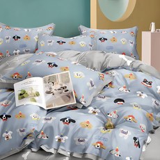 FOCA 韓風設計100%精梳棉三件式薄枕套床包組獨立筒適用床高雙人