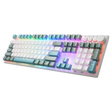 irocks 艾芮克 無線機械式鍵盤 原廠保固, IRK74R, 白綠藍, Gateron青軸