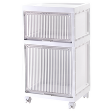 FAmILyLIFE 生活 磁吸式 多功能收納櫃 附輪防塵 YG-178 34 x 26 x 60cm 2.3kg 2層, 象牙白, 1個