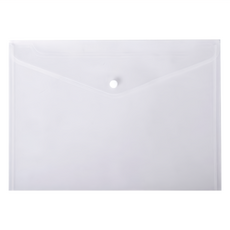 Lan CHYn 連勤牌文具 PP橫式鈕扣公文袋 A4 (254x326mm) 透明白 台灣製, 12個