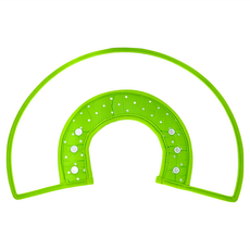 捷華 防咬項圈 M號 綠色, 透明塑膠 棉質包邊, 適用頸圍 20~26cm, 1個