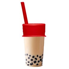 LUUMI 珍珠奶茶密封蓋, 4 x 7.5cm, 紅色, 1個