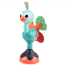 Hola Toys 餐椅吸盤玩具 適合6個月以上寶寶, 傲嬌小孔雀 藍綠色, 1個