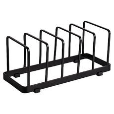 Homely Zakka 日式簡約鐵藝多功能碗盤收納架/碗碟瀝水架/砧板置物架, 5層, 1個, 黑色