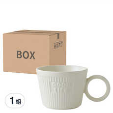 JUST HOME 粉嫩線條陶瓷馬克杯4入 300ml 14.8 x 10.2 x 7.9cm H0319-51A, 粉色 + 白色 + 藍色 + 綠色, 1組