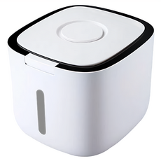 自動開蓋米桶，可視內容物設計，防水防潮，附贈量米杯, 大(10L), 北歐黑, 1個