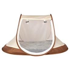 船型寵物帳篷 適用於體型較小的毛小孩 牛津布/碳鋼/毛絨布/泡棉, 咖啡色 + 米白色, 1個