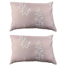 J&N 印花枝葉腰枕 粉色 2入 台灣製 100%聚酯纖維