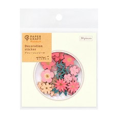 日本 MIDORI PCM裝飾貼紙 82520 紅花, 1包